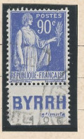 BANDE PUB -N°370 -TYPE PAIX -90 C BLEU   - Obl - PUB BYRRH / STIMULE (MAURY 250 ) - Used Stamps