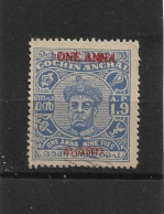 INDIA - COCHIN 1949 1a On 1a 9p SG 123 FINE USED Cat £3 - Cochin