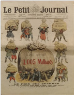 1919 LE PETIT JOURNAL N° 1497 - LE PRIX DES GUERRE - GUERRE 14-18 1005 MILLIARDS - HOTEL DU CYGNE DE FRANFORT - Le Petit Journal