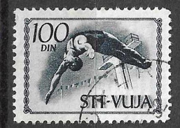 TRIESTE B - 1952 - SPORT TUFFI - 100 D - USATO ( YVERT 54 - MICHEL 65 - SS 51) - Used