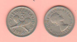 New Zealand 3 Pence 1954 Nuova Zelanda Three Pence Nouvelle Zélande - New Zealand