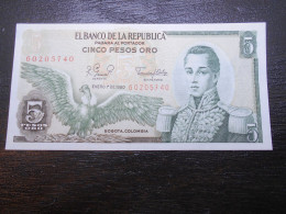 Ancien Billet De Banque 5 Pesos Colombie 1980 - Kolumbien