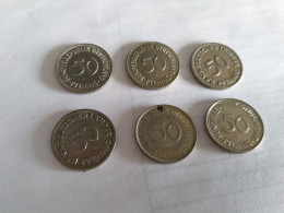 Lot De 10 Pièces De 50 Pfennig Bundesrepublik 1949 (2) -1950 (2) - 1970 - 1971 - 1972 (2) - 1977 - 1989 - 50 Pfennig