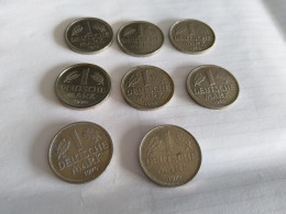 Lot De 18 Pièces De 1 Mark Bundesrepublik 1950 (3) 1955 1959 (2) 1960 1961 1970 1972 1973 (3) 1977 1979 (3) 1990 - 1 Marco