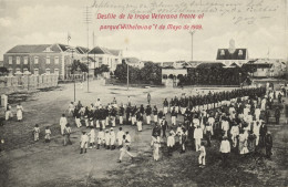 Curacao, D.W.I., WILLEMSTAD, Veteran Troop Parade (1909) Morón Postcard - Curaçao