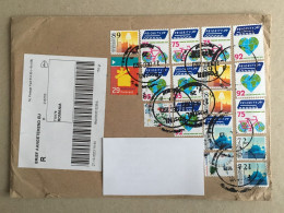 Netherlands Nederland Used Letter Stamp Cover Registered Barcode Label Printed Sticker Velo Bicycle Cycling 2023 - Covers & Documents