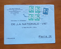 Oblitération De Sofia (Bulgarie) Du 27 V 1936 Pour Paris - La Nationale Cie Anonyme D'Assurances - Storia Postale