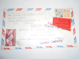 Etats-unis , Lettre Special Delivery De New-york 1963 Pour Brest - Lettres & Documents