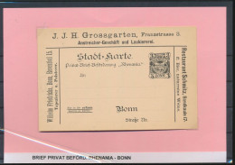 ALEMANIA ENTERO POSTAL CORREO PRIVADO BONN PUBLICIDAD CERVEZ VINO WINE BEER COMIDA FOOD - Bier