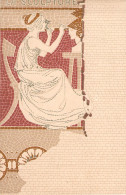 Illustrateur - Femme Art Nouveau - La Sculpture - Mosaic - Fleur - Carte Postale Ancienne - Non Classés