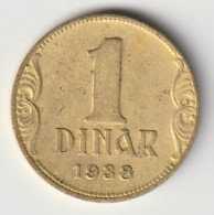 YUGOSLAVIA 1938: 1 Dinar, KM 19 - Yugoslavia