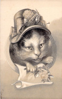 Animaux Habillés - Carte En Relief - Chat Avec Joli Chapeau - Maison Dandois - Huy Roux Namur - Carte Postale Ancienne - Gekleidete Tiere