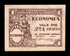 España Spain Billete Local Comarcal Y Local 1 Peseta 1937 Ebc Xf - Andere & Zonder Classificatie