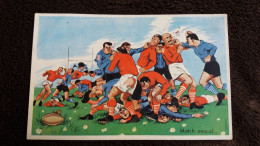 CPSM RUGBY MATCH AMICAL BAGARRE BALLON ILLUSTRATEUR CARRIERE HUMOUR ED PHOTOCHROM 730 - Rugby