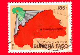 BURKINA FASO - Usato - 1985 - Emblemi Nazionali - Mappa Del Burkina Faso - 185 - Burkina Faso (1984-...)