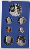 Etats Unis, Set 1986 S San Francisco Proof Coin , 7 Pièces De Monnaie Neuves Dont 1 Dollar En Argent , Dans Son Coffret - Jahressets