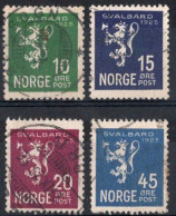 NORVEGE Timbres-poste N°108 à 111 Oblitérés TB Cote : 25.00 € - Usati