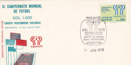 Argentina - 1978 - FDC - World Soccer Championship - Gol N1000 - Olivos Philatelic Circle -  Caja 30 - FDC