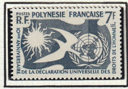 POLYNESIE FRANCAISE - 10e Anniv. Délaration Droits Humains - Y&T N° 12 - 1958 - MNH - Neufs