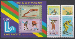 Olympia 1980:  Togo  4 W + Bl ** - Winter 1980: Lake Placid
