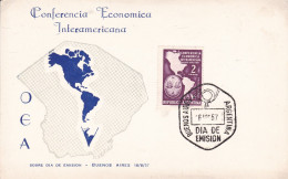 Argentina - 1957 - FDC - Interamerican Economic Conference Stamp - Flyer - Caja 30 - FDC