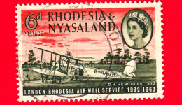 Rhodesia & Nyasaland - Usato - 1962 - Regina Elisabetta - 30° Anniversario 1° Servizio Di Posta Aerea Londra-Rhodesia - Rhodesien & Nyasaland (1954-1963)