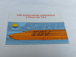 B1 Cp TGV/Une Association Cartophile à L'heure Des T.G.V - Opere D'Arte