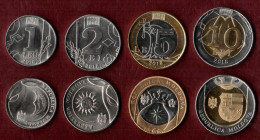 Moldova 2018 Set Of 4 Coins 1 Lei ; 2 Lei; 5 Lei And 10 Lei. UNC - Moldova