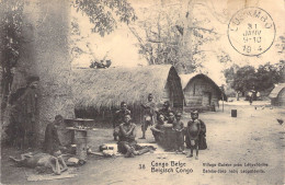 Congo Belge - Village Bateke Pres Leopoldville - Entier Postal Circulé 1914 - Carte Postale Ancienne - Congo Belge