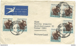 242 - 91 - Enveloppe Envoyée De Johannesburg En Suisse 1955 - Lettres & Documents
