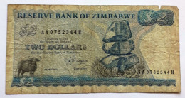 ZIMBABWE  - 2 DOLLARS - P 1 B  (1980-1994)  - CIRC - BANKNOTES - PAPER MONEY - CARTAMONETA - - Bulgarije