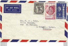 212 - 39 - Enveloppe Envoyée D'Australie En Tunisie 1955 - Briefe U. Dokumente