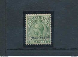 1918-20 FALKLAND ISLANDS - Stanley Gibbons N. 70a - 1/2 Penny Deep Yellow Green - MNH** Lusso - Other & Unclassified
