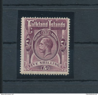 1912-20 FALKLAND ISLANDS - Stanley Gibbons N. 67 - 5 Scellini Deep Rose Black - MNH** - Lusso - Andere & Zonder Classificatie