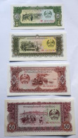 LAOS -1,10,20,50 KIP - P FROM 26 TO 29 (1979-1988)  -  4 PCS - UNC - BANKNOTES - PAPER MONEY - CARTAMONETA - - Laos