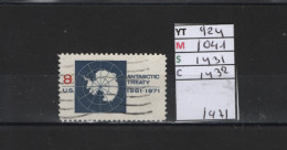 PRIX FIXE Obl 924 YT 1041 MIC 1431 SCO 1432 GIB Antarctic Treaty 1971  Etats Unis 58A/14 - Gebraucht