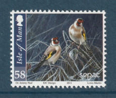 ISLE OF MAN 2011 SEPAC Birds In Winter / Goldfinch : Single Stamp UM/MNH - Emissions Communes