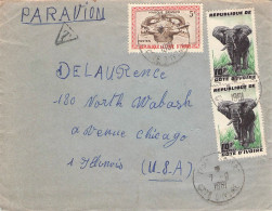 COTE D'IVOIRE - AIRMAIL 1961 - CHICAGO  / 6034 - Côte D'Ivoire (1960-...)