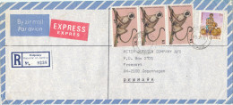 Zambia Registered Air Mail Cover Sent Express To Denmark 19-5-1985 Topic Stamps (from The Embassy Of Yugoslavia Lusaka) - Zambie (1965-...)