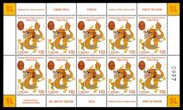 Serbia 2024 Chinese Lunar New Year Of The Loong Dragon Celebrations Zodiac Astrology China, Mini Sheet MNH - Chinese New Year