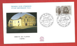 FDC ENVELOPPE PREMIER JOUR  FRANCE ABBAYE DE FLARAN 22 4 1990 - Abbayes & Monastères