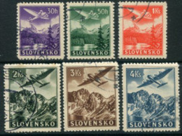 SLOVAKIA 1939 Airmail Definitives Used.  Michel 48-53 - Usati