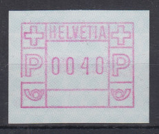 Schweiz 1978 FRAMA-ATM Ohne Aut.-Nummer Wert 0040 Rahmen Links Gebr. ** Mi-Nr. 2 - Automatic Stamps