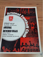 Programa Arsenal Beveren Copa De Ferias 1970/71 - Sport