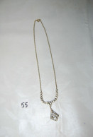 C55 Bijou Fantaisie - Ancien Collier - Brillants - Pendentif - Pendentifs