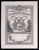 EX LIBRIS JOSEPH WINFRED SPENCELEY Per UNIVERSITY OF MICHIGAN US USA L17-F01 XIX° SECOLO ARALDICO ARMORIAL - Exlibris