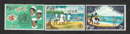 SD)FIJI UN 20TH ANNIVERSARY, SERIES OF 3 MINT STAMPS - Fiji (1970-...)