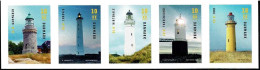 Denmark 2019; Lighthouses; Pane With Set Of 5 Self Adhesive; MNH (**). - Unused Stamps
