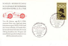 Allemagne-Mülheim A.D Ruhr-06/06/1968-40 Jahrestag Des Starts Von OPEL -RAK2 - Cars