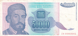 YUGOSLAVIA, Replacement Banknote ZA 0083641, 50 000 Dinara,1993. - Jugoslawien